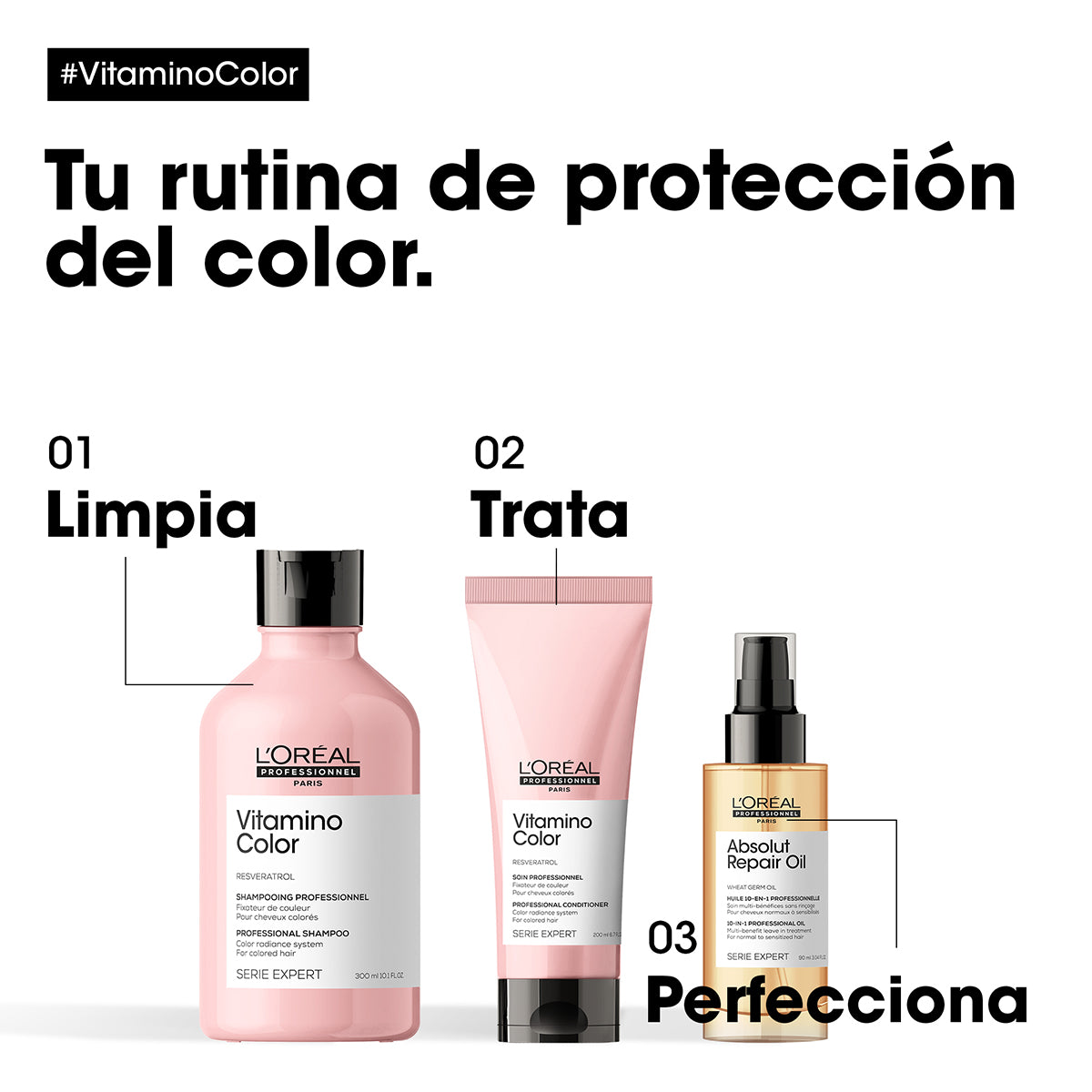 L’Oréal Professionnel Vitamino Color | Shampoo 300ml Protección y Brillo Prolongado del Color