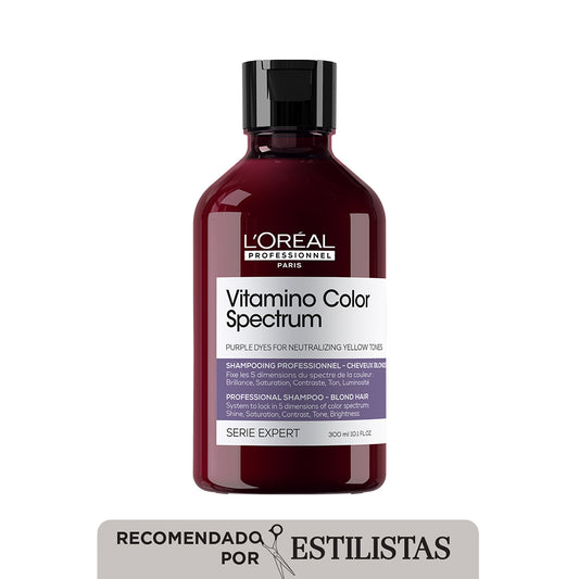 L’Oréal Professionnel Vitamino Color Spectrum Shampoo Purple 300ml – Neutralización y protección del color para cabellos teñidos | Tatán Peluquería Colombia