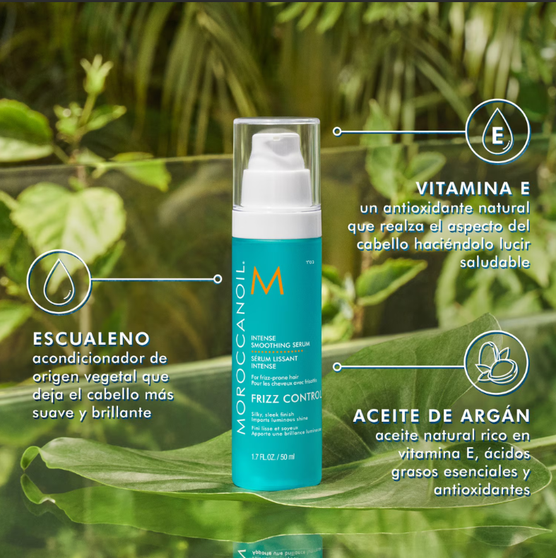 Moroccanoil Intense Smoothing Serum 50ml – Suero antifrizz con aceite de argán para suavizar, alisar y aportar brillo. Distribuidor autorizado Tatán Peluquería Colombia